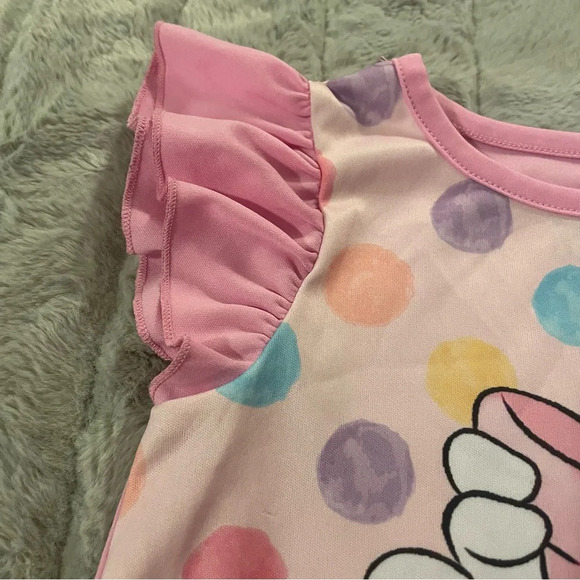 Disney Minnie Mouse Night Gown, Size 4, Pink, Polka Dots, Flutter Sleeves - Picture 5 of 6